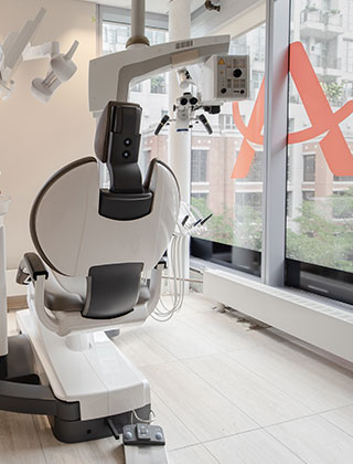 Dental Chair in a Yorkville, Toronto dental clinic